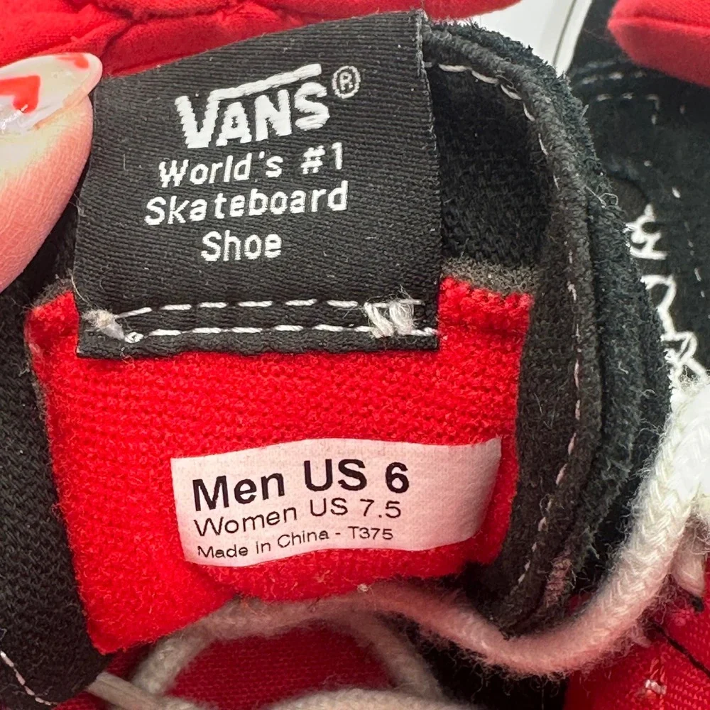 Vans Hello Kitty Sk8-Hi Black Red/ Bow Sneakers Womens 7.5 / Mens 6 Kawaii Skate